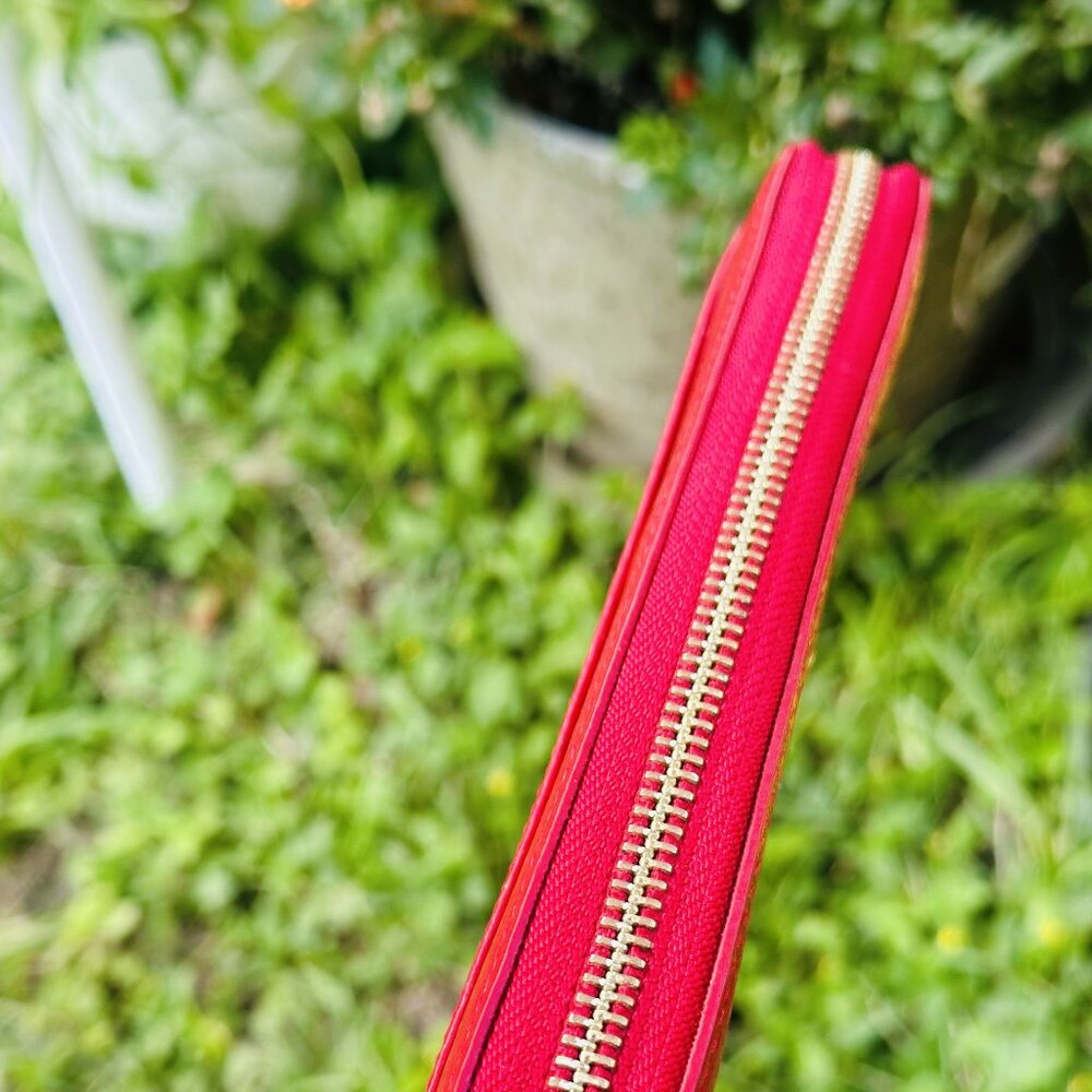 Kate Spade Cedar Street Lacey Patent Leather Red Wallet - Picture 8 of 16